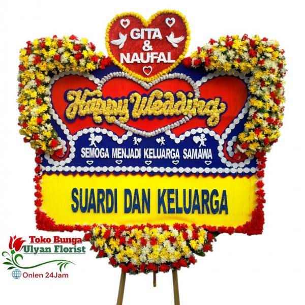 Bunga papan Happy Wedding